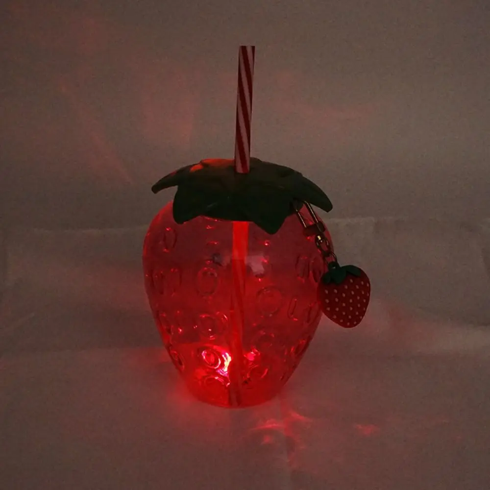 Lovely Cartoon Fruit Straw Cup Watermelon Lemon Coconut Food Grade Plastic Drinkware Multicolor Cold Water Fruit Cup Summer