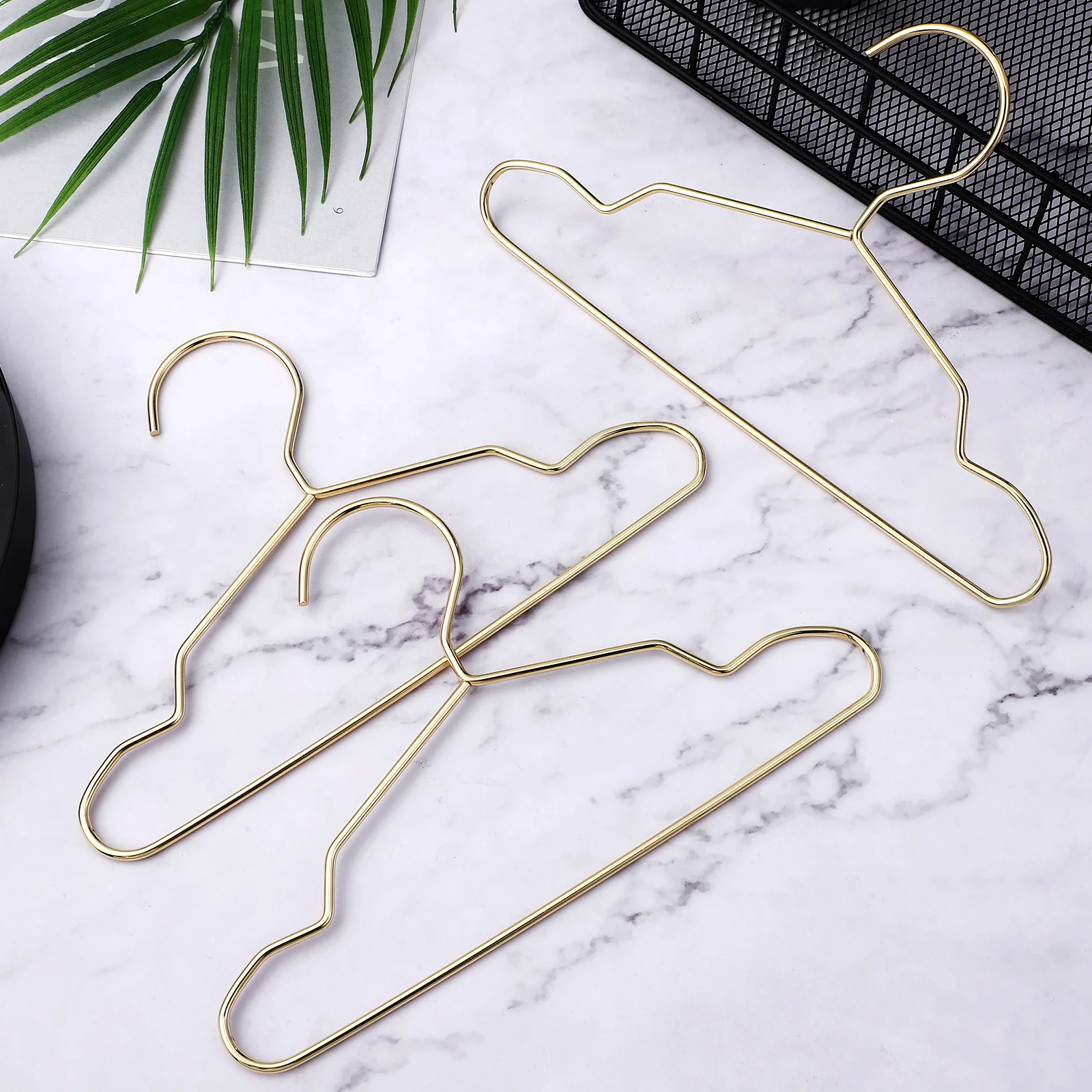 10 Pcs Mini Gold Pet Clothing Metal Dog Closet Hangers Mini Hangers for Dress Up Costumes Pet Costume Hanger Small Drying Rack