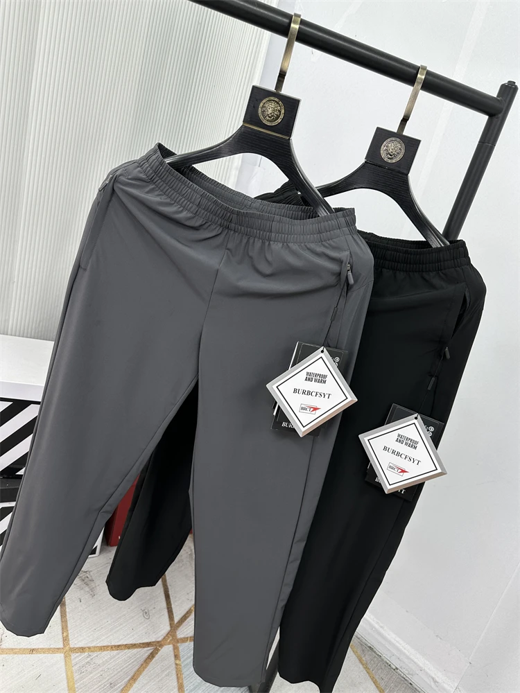 

Мужские летние модные повседневные брюки с эластичной резинкой на талии, дышащие, быстросохнущие, универсальные, прямые, длинные, ветрозащитные, водонепроницаемые