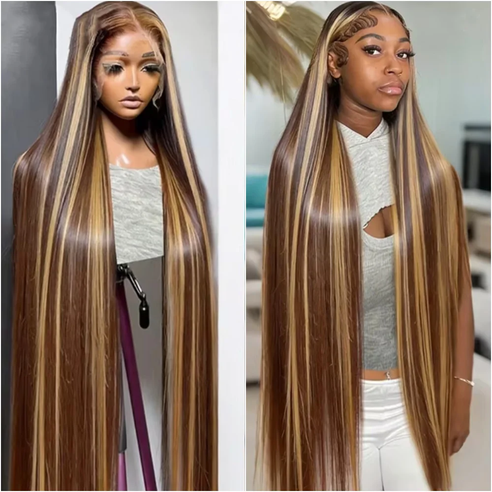 

Парик из натуральных волос Highlight P4/27, идеально прямой, плотность 220%, медово-русый, с HD-кружевной передней частью 13x4 и прозрачным кружевом 13x6