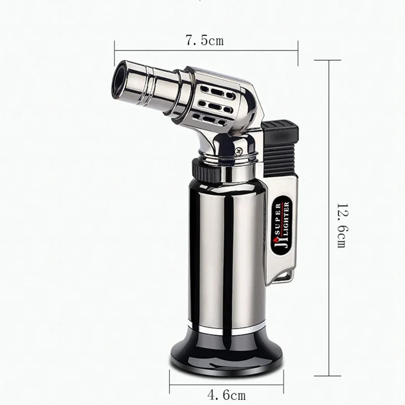 Metal Jet Flame Gun Lighter, Windproof Turbo, Butane Gas Lighters, Welding Torch, Kitchen, BBQ, Cigar, Cigarettes Accessories