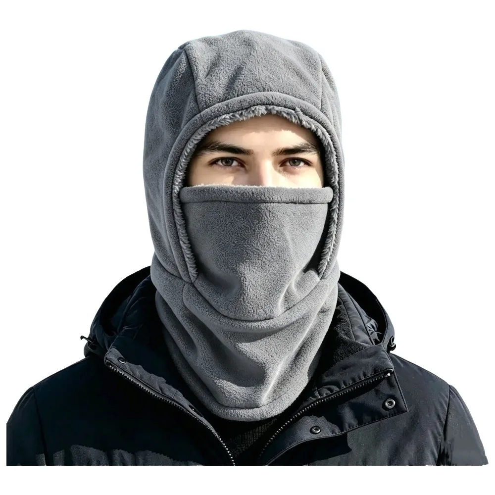 Solid Color Balaclava Cycling Cap Cold-proof Fleece Warm Hood Hat Neck Warmer Thermal Ski Windproof Cap Winter