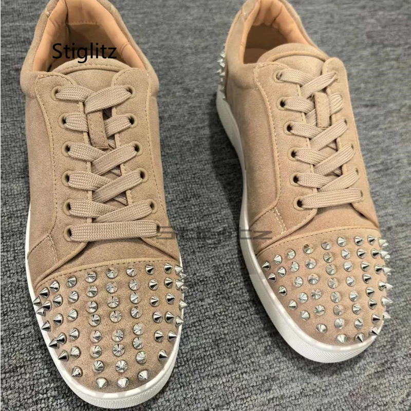 

Мужская повседневная обувь из замши телесного цвета, универсальные модные кроссовки на плоской подошве со шнуровкой, мужские удобные туфли для пар с круглым носком