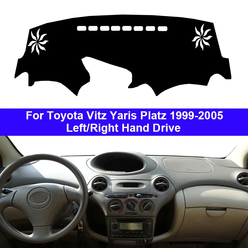 Car Auto Inner Dashboard Cover For Toyota Vitz Yaris Platz 1999 - 2005 LHD RHD Dashmat Carpet Cape Sun Shade Pad Rug Anti-UV