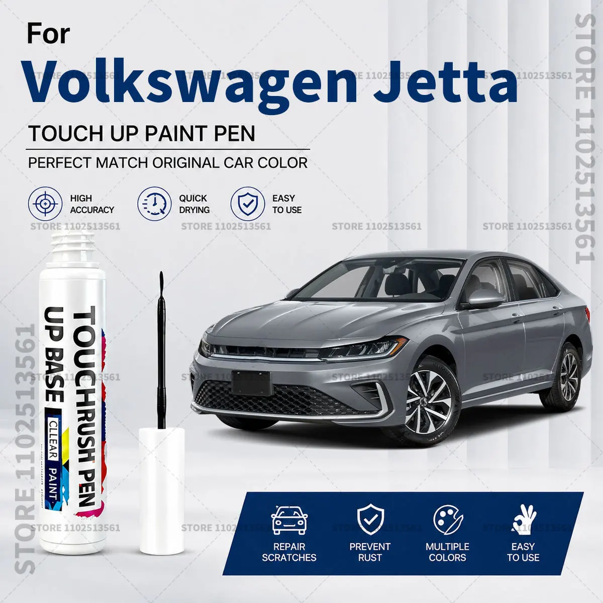 For Volkswagen Jetta Automotive Touch Up Paint Pen Scratch Repair Marker for Car Body Bumper Door Paint Restoration Accessories