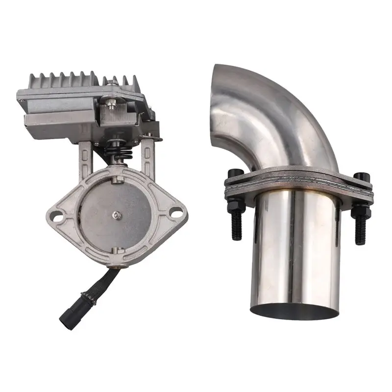 

Simple Electric Exhaust Cutout Valve With Flanged Pipes 12V Power Outlet Adjustment