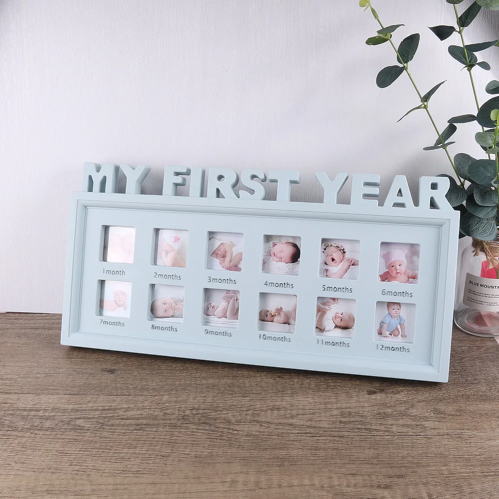 Ylsteed The First Year Baby Keepsake Picture Frame 0-12 Month  Monthly Grownth Photo Frame Souvenirs Newborn Photography Props