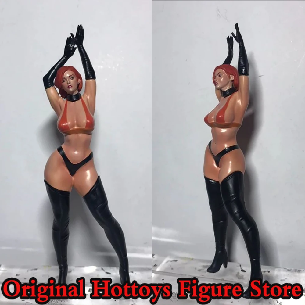 재고 있음 1/18 스케일 여성 군인 짧은 빨간 머리 핫걸 미니 조형물 풀세트 액션 피규어 모델 인형 선물 컬렉션