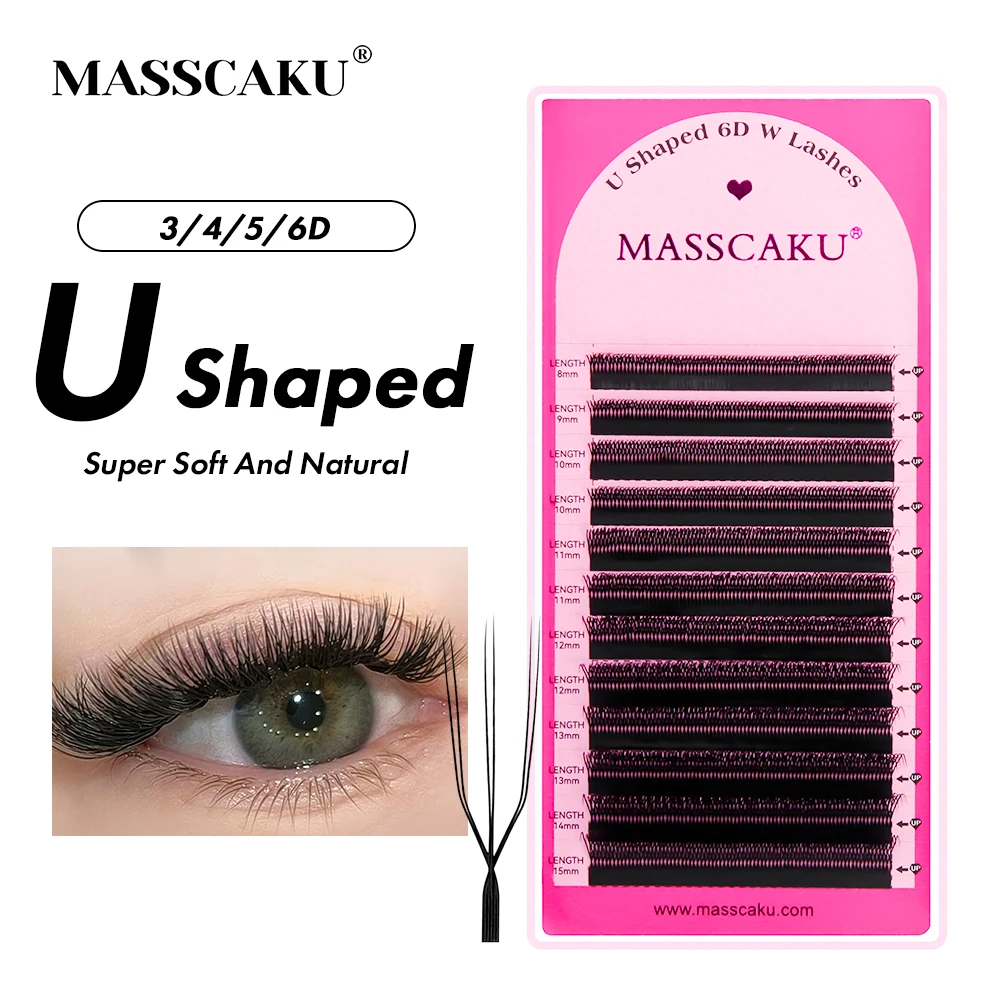 

New Arrival U Shaped 5D W Eyelash Extension C D Curl Handmade Lightweight Premade Volume Fans Individual Eyelashes from MASSCAKU