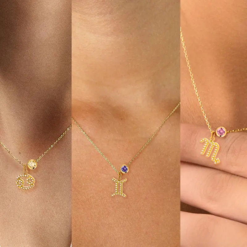 Hot cross-border 12 birthstones and 12 Constellations pendant accessories DIY universal chain combination, fashion DIY gifts
