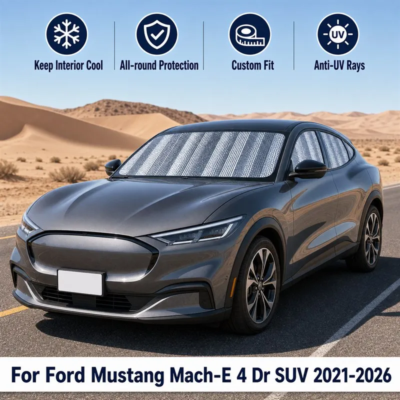 For Ford Mustang Mach-E 4 Dr SUV 2021-2026 Full Set Car Window Sunshades UV Block Privacy Heat Insulated Foldable Car Curtain