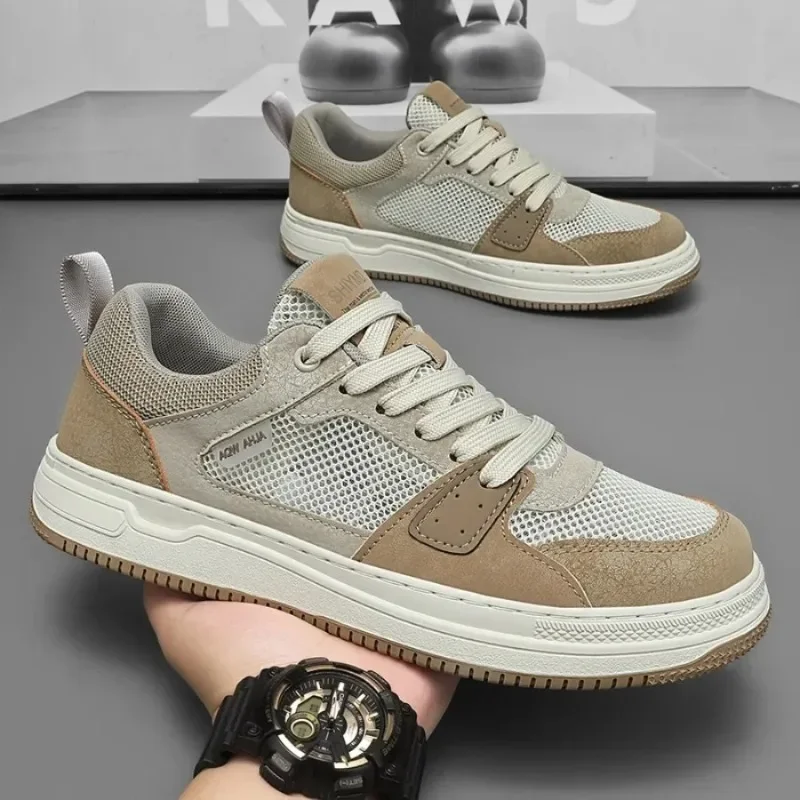 

Летняя легкая повседневная обувь для мужчин, нескользящая дышащая полая сетка, модная универсальная удобная качественная обувь для доски