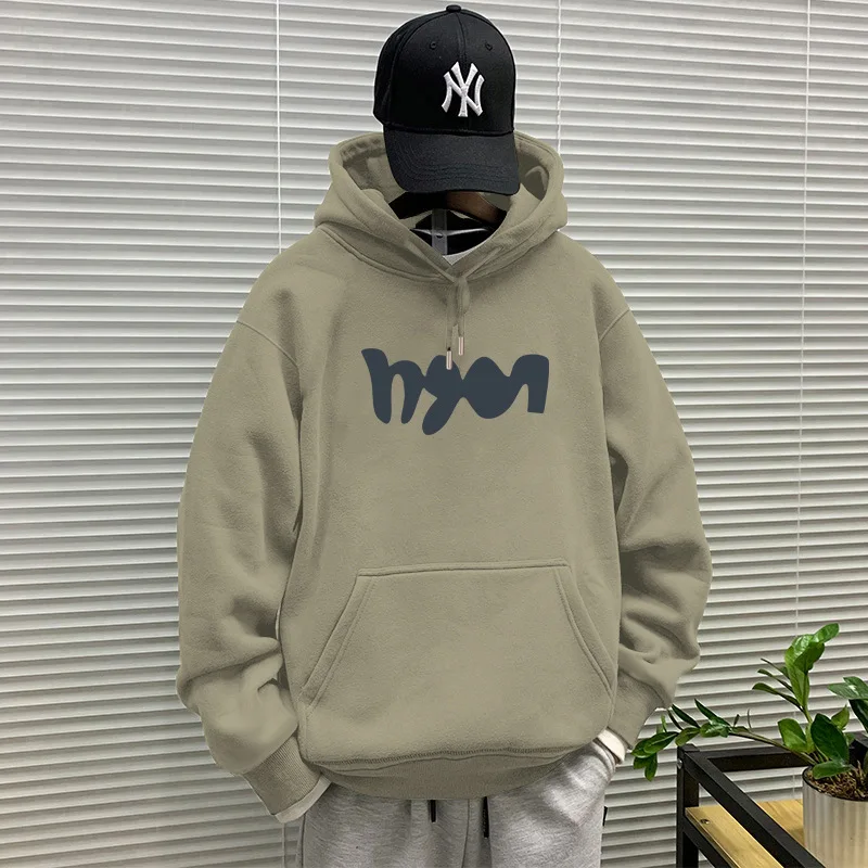 

440G Heavy Japanese Hooded Sweater Men's Spring and Autumn Fleece Thickened Men's Trendy Brand Men's Jacket Solid Color Couple