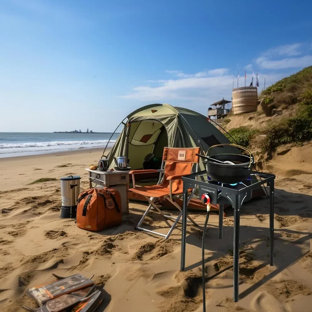 

ez free standing Outdoor Stove, Side burners,Camping Stove, 0-20 PSIG high pressure stove include CSA listed regulator