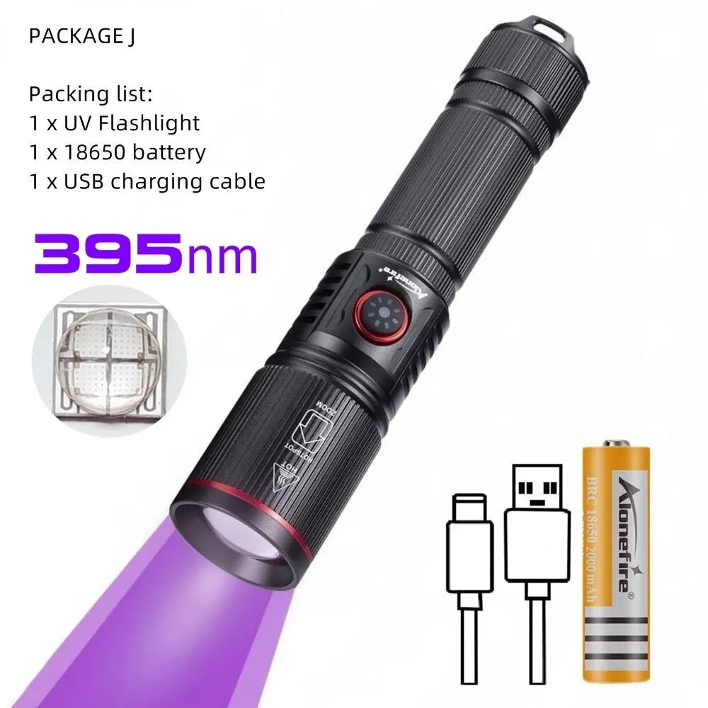 Zoom 20W Led High Power Uv Zaklamp 365/395nm Onzichtbare Inkt Marker Kat Hond Urine Tinea Ort Geld Schorpioen Fluorescentie Licht