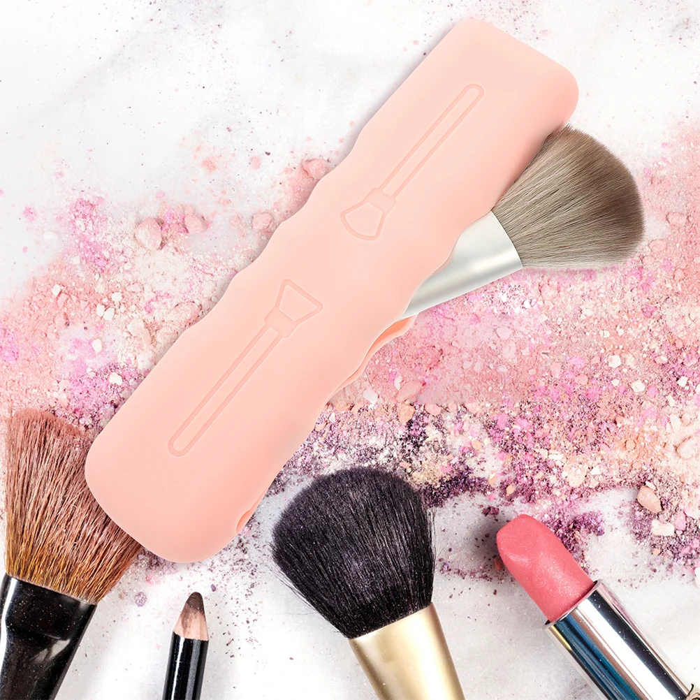 2pcs Silicone Makeup Brush Case Bag Travel Cover Protector Cosmetics Storage Organizer Beauty Brushes Traveling Lipsticks Women