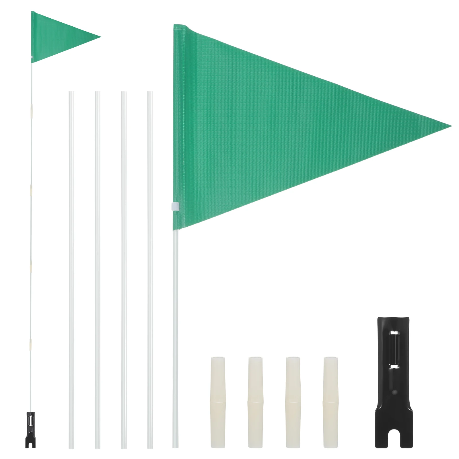 

Bicycle Logo 190cm Green Reflective Flagpole Adjustable Safety Flag for Kids Bikes Waterproof Practical Accessories