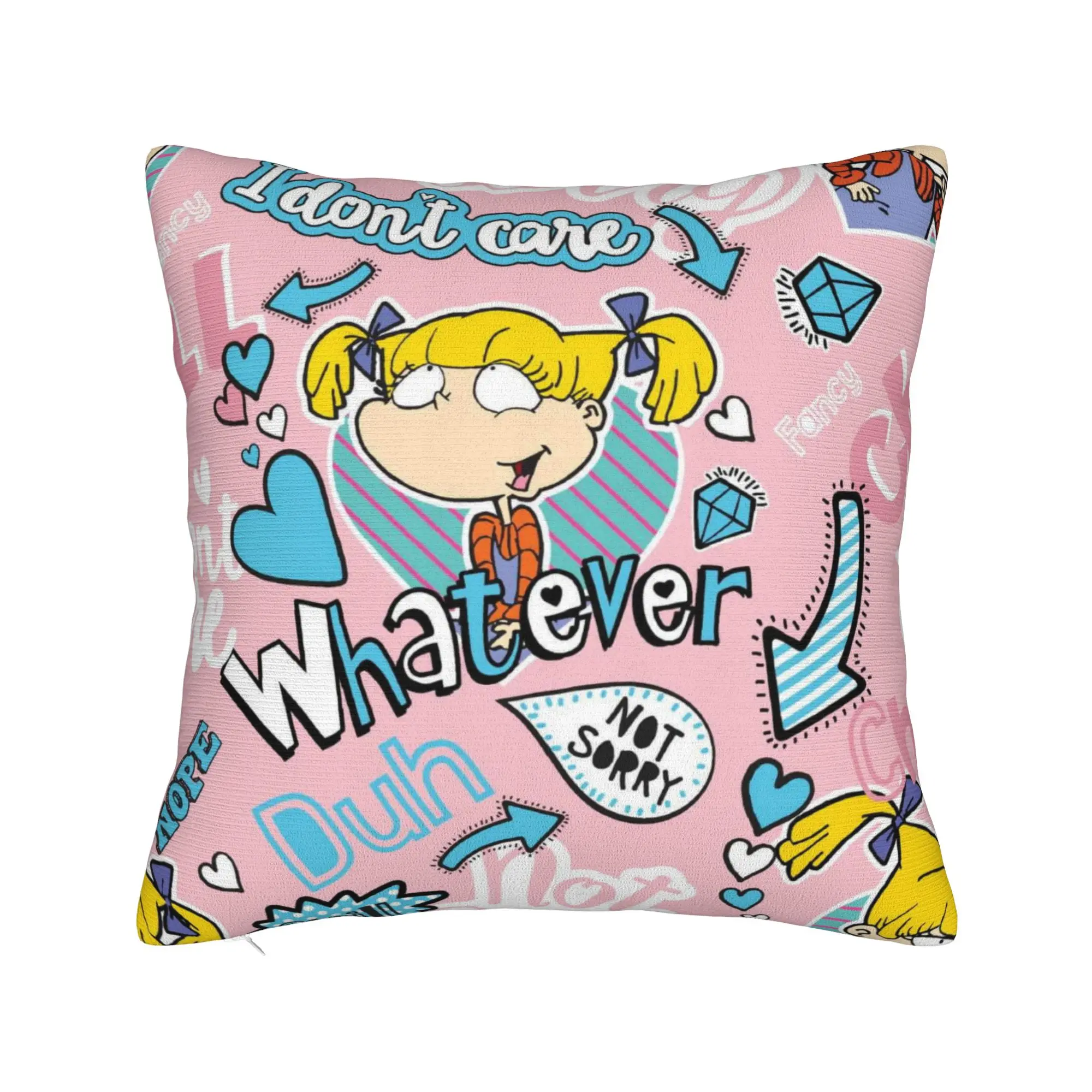R-Rugrats Angelica Pickles Pillowcases  Retro Trendy Pillow Case For Living Room Sofa Print Pillow Cover