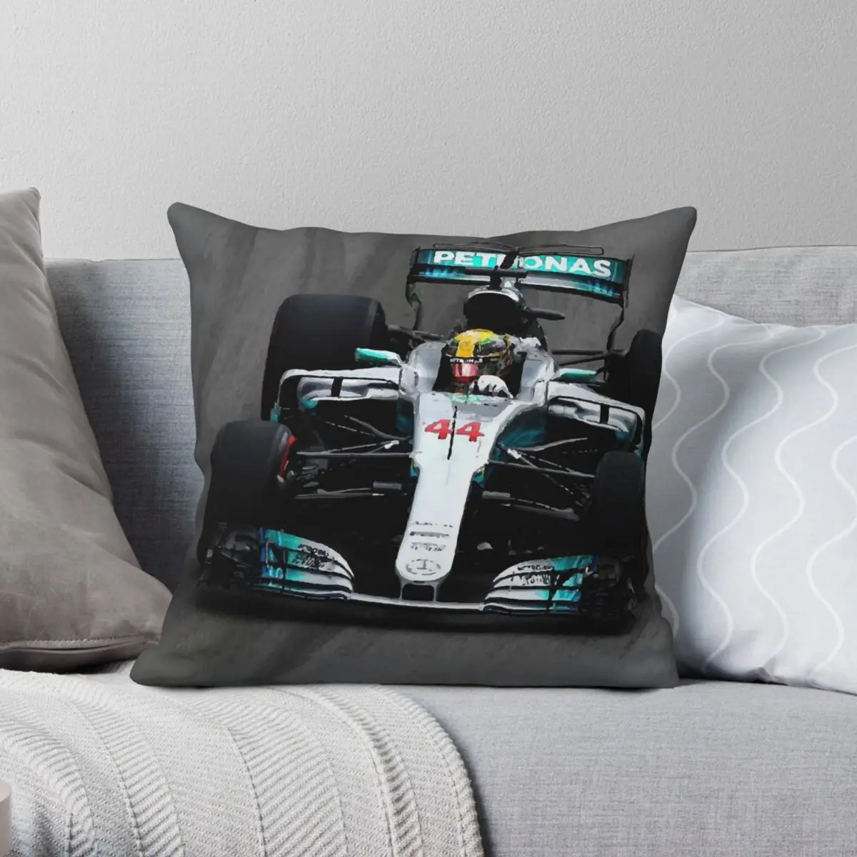 Lewis Hamilton 44 Square Pillowcase Polyester Linen Velvet Creative Zip Decor Pillow Case Sofa Cushion Cover Wholesale