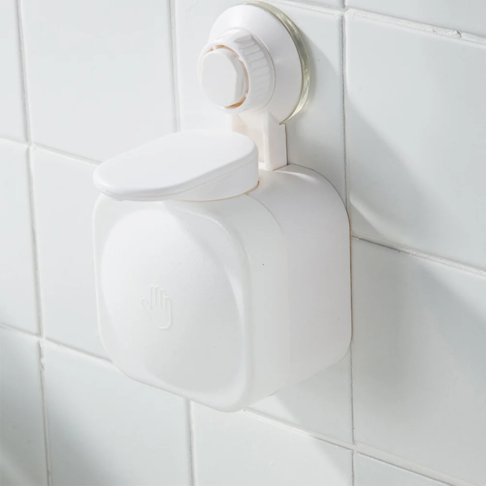 

Wall Mounted Soap Dispenser 9x16cm White Bathroom Traceless Manual Liquid Soap Container for Shower Gel Shampoo Hand Wash