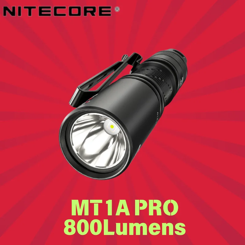 NITECORE MT1A Pro UHi 25 LED 800Lumens USB-C Rechargeable Compact LED Flashlight With 14500 Battery