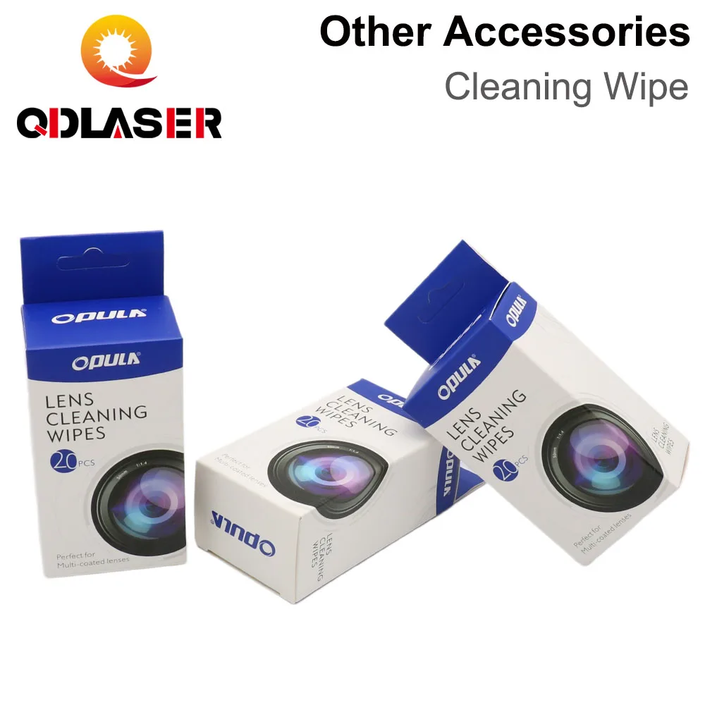 QDLASER 20Pcs Laser Lens Cleaning Wipes for CO2 10.6um Fiber 1064nm Laser Lenses Mirrors Multi-Layer Coated Optical Clean Tissue