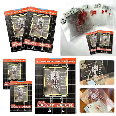 The Body Deck Mannequin Body Deck Skeleton Playing Cards Transparent Anatomy Poker Cards Skeletons X-Ray Designs EducationalGift