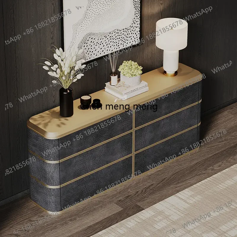 

Italian six-chest cabinet, living room against the wall, storage entrance, household bedroom, solid wood bedside TV cabinet E136