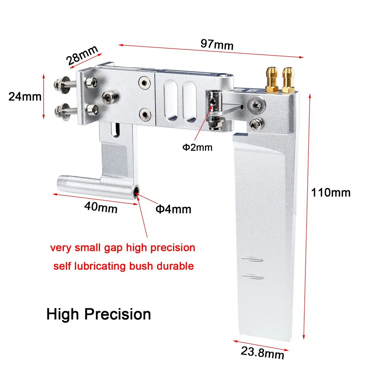 1pc Aluminum Alloy 110mm Rudder 4mm Bracket Strut for 4mm Flexible Shaft Rc Boat Brushless Electric Boat