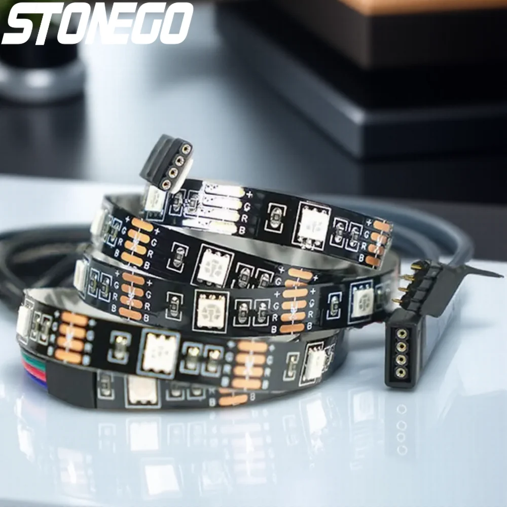 

Светодиодная лента 2835 RGB, 1, 2, 3 м, с пультом ДУ на 24 кнопки для свободного выбора цвета, для коммерческого рекламного освещения