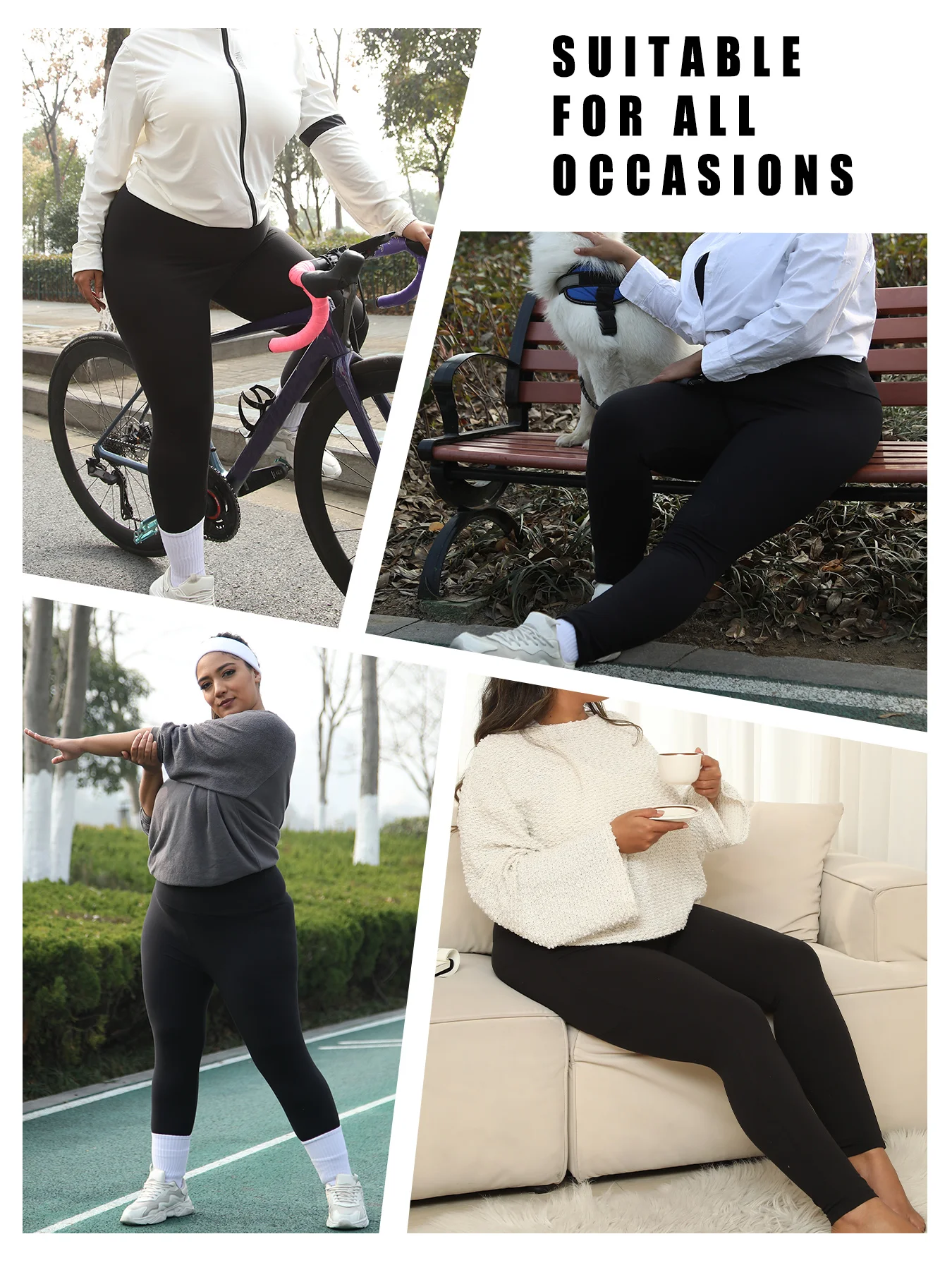 Pacote com 2 leggings femininas plus size de cintura alta – tecido super macio, ideal para ioga, corrida, treino e relaxante em casa