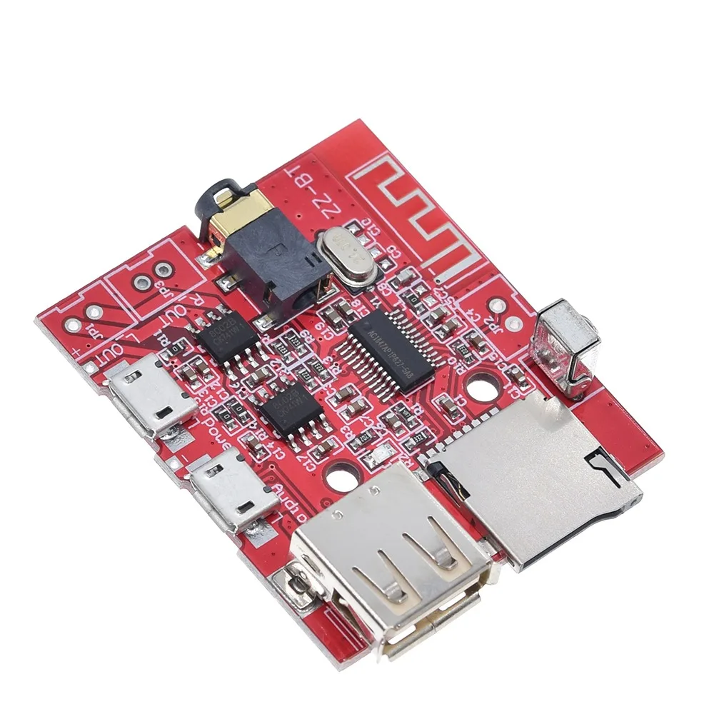 3W Car Bluetooth 4.1 MP3 WAV Decoding Board Speaker Amplifier Audio Receiver Module Support USB/TF/U-DISK/IR Remote Control  Red image 6
