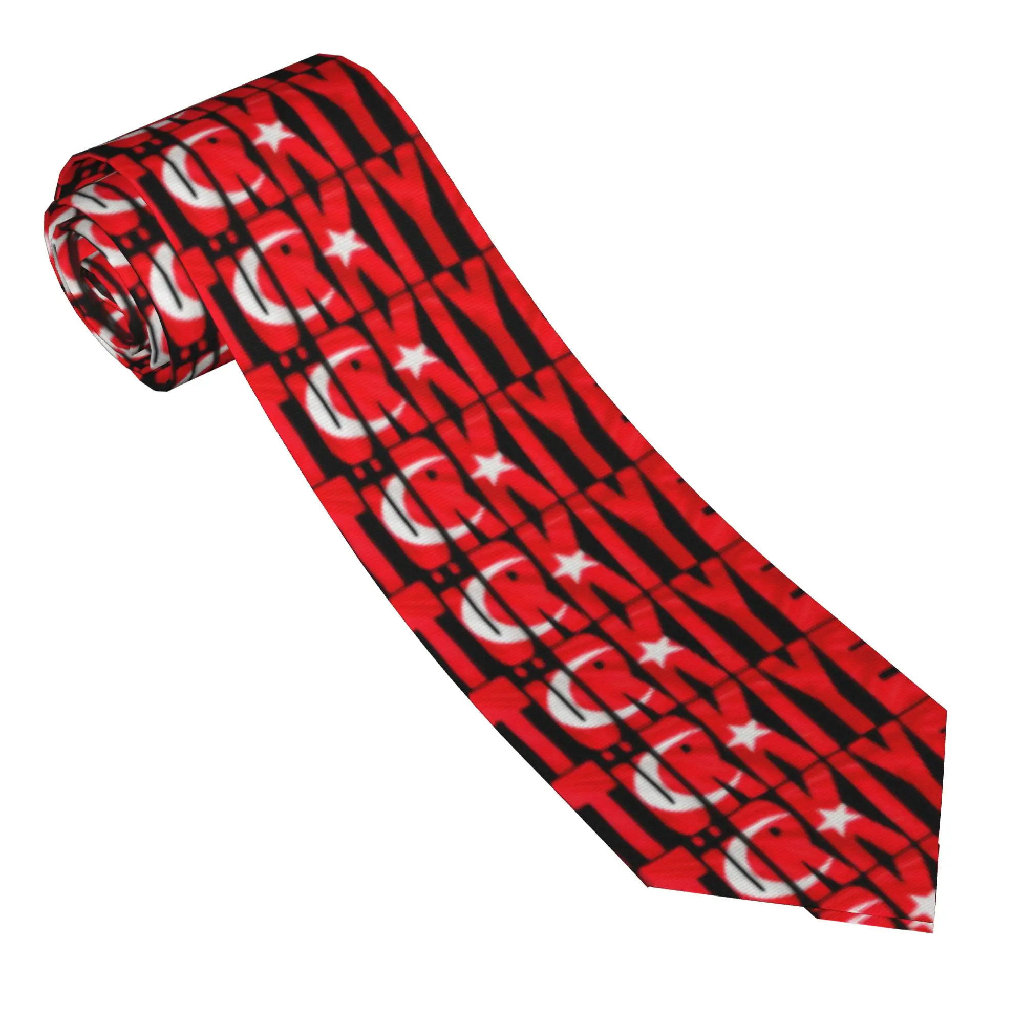 Türkiye Flag Tie  Kawaii Funny Neck Ties For Men Wedding Party Quality Collar Tie Custom Necktie Accessories