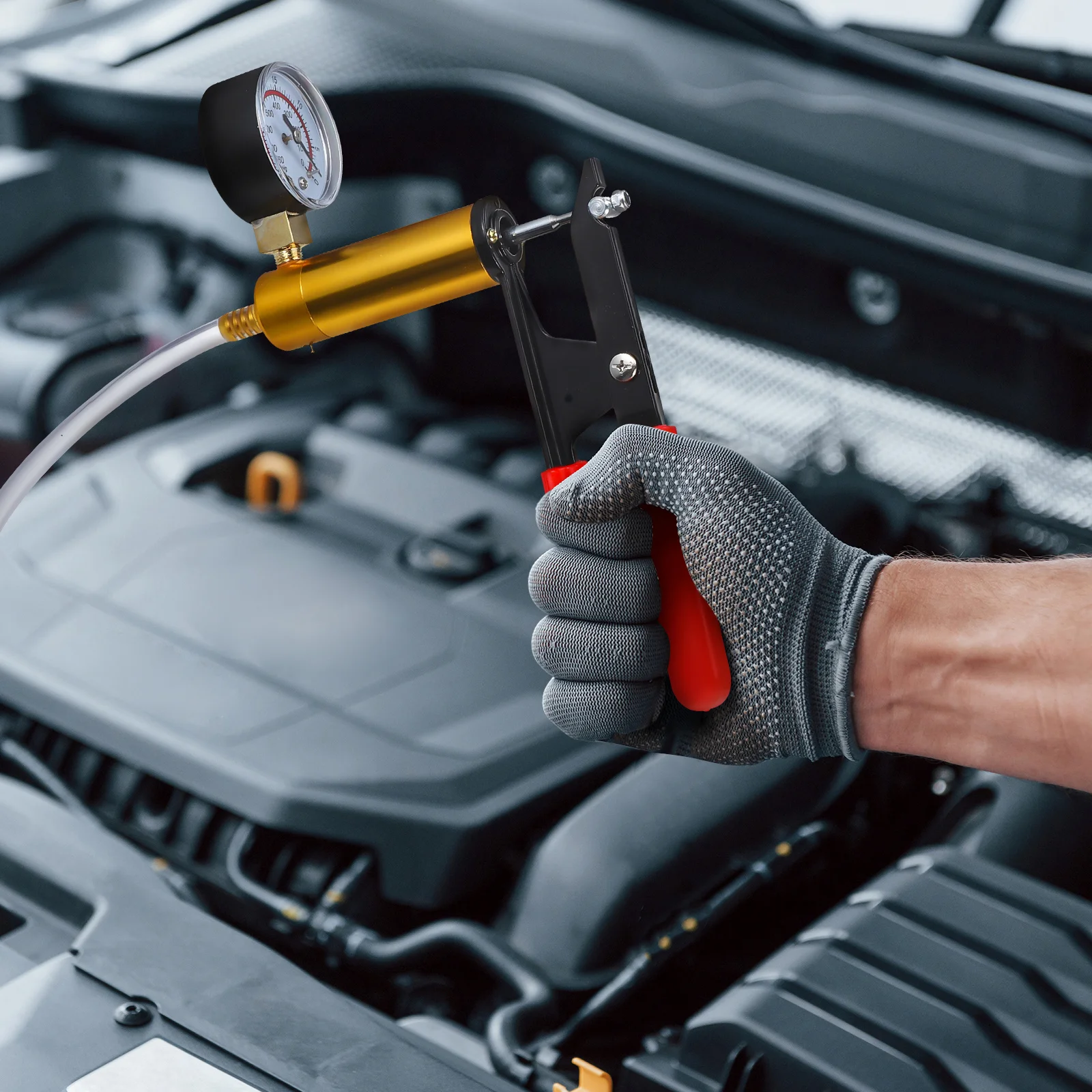 

Car Manual Handheld Pump Pressure Tester Fluid Bleeding Tool Oilless Deflation Vacuum Advance Distributor Spark Delay Value Air