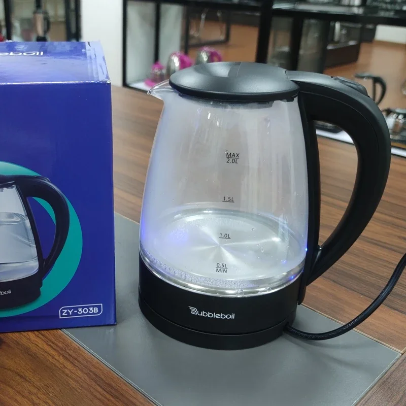 Kitchen Appliances Smart Glass Kettle Cordless 1800ML Fast boil Electric Water Kettle with LED Indicator