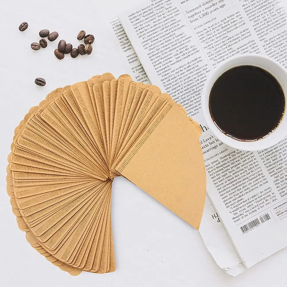 40/100Pcs Filter Paper Hand-brewed Coffee Special Conical Wood Pulp Portable Pull-out Drip Filter Paper Household Cafe Tools