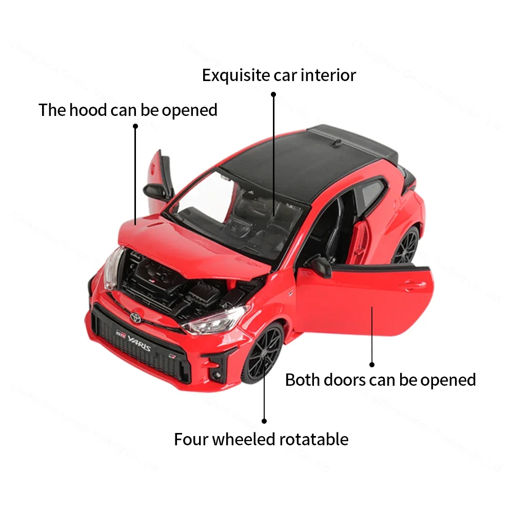 1:24 GR Yaris (2021) – Carro modelo estático fundido sob pressão colecionável |   Brinquedo para amantes de carros