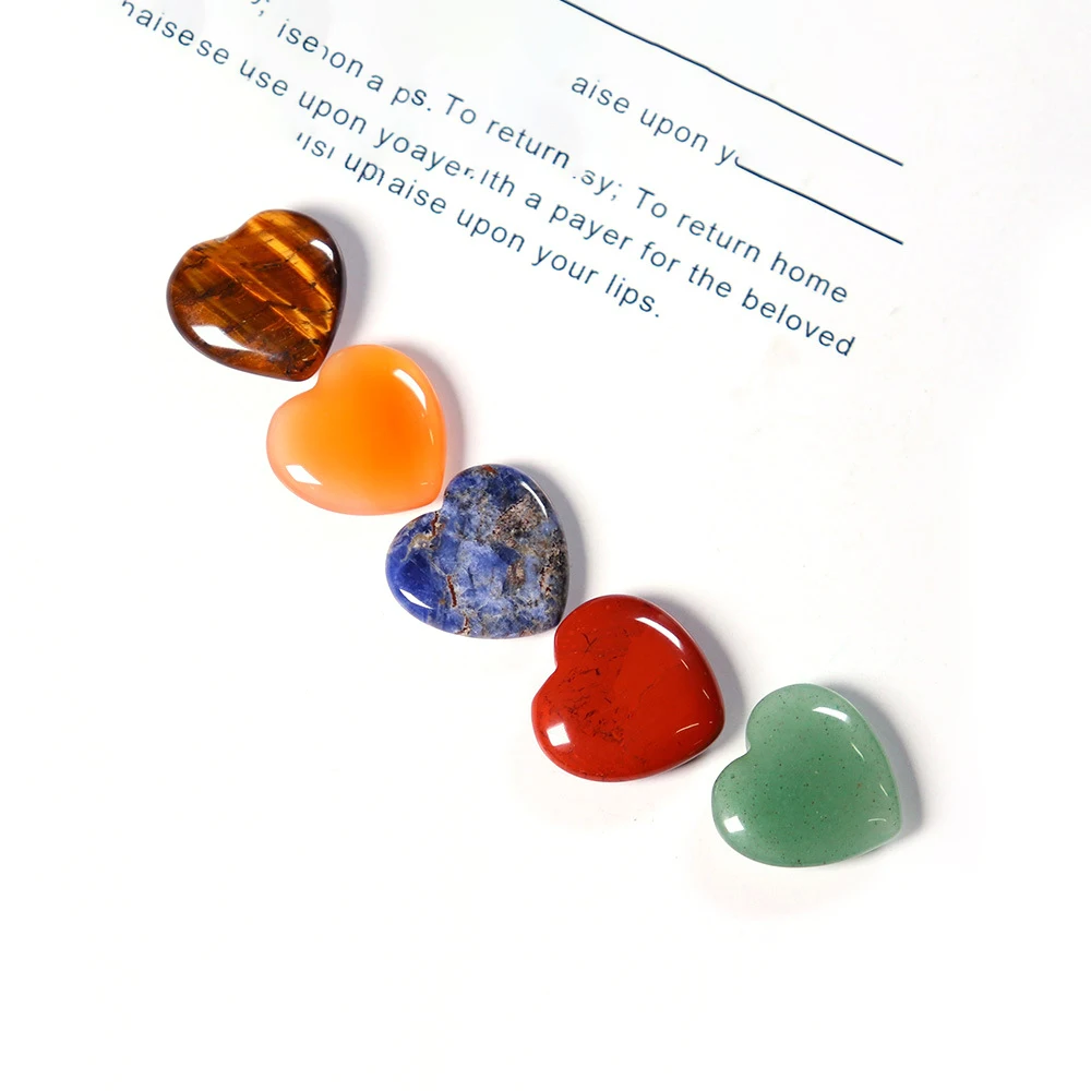 

5pc Crystal Heart Love Shape Home Decoration Gemstone Natural Stone Carved Polished Healing Energy Jewelry Crafts Room Ornament