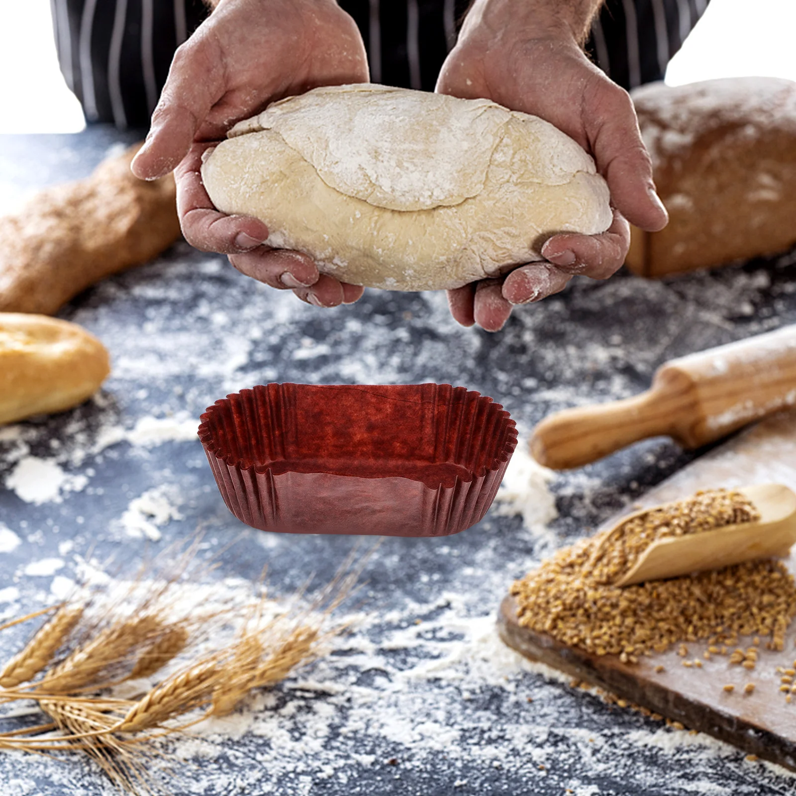 1000 قطعة كوب ورقي للكيك شكل قارب بيضاوي مقاوم لدرجات الحرارة العالية مقاوم للشحوم بطانات الخبز للكعك المصاصات الآيس كريم