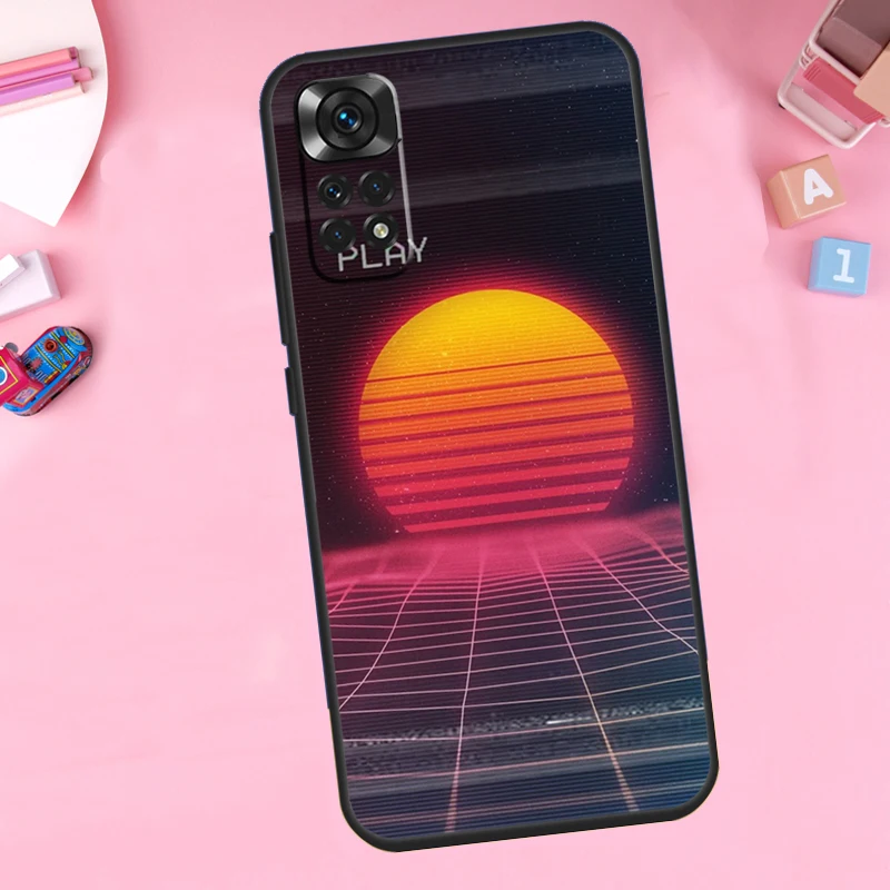 80S Vaporwave Retro Synthwave Sunset Funda For Xiaomi Redmi Note 12 Turbo 8 9 10 11 Pro 8T 9S 10S 11S 12S Redmi 10C 9C 12C Case