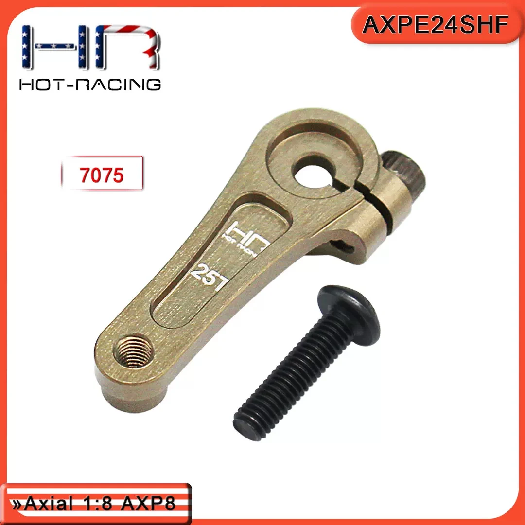 Hot Racing AXPE24SHF CNC 7075 Hard Anodized 25T Clamping Servo Arm Front for Axial AXP8