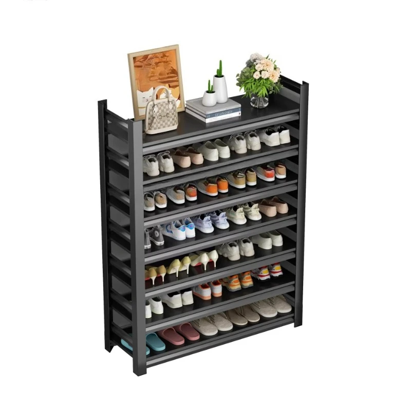 Modern white multi-layer shoe rack, simple independent home furniture, iron structure, efficient storage