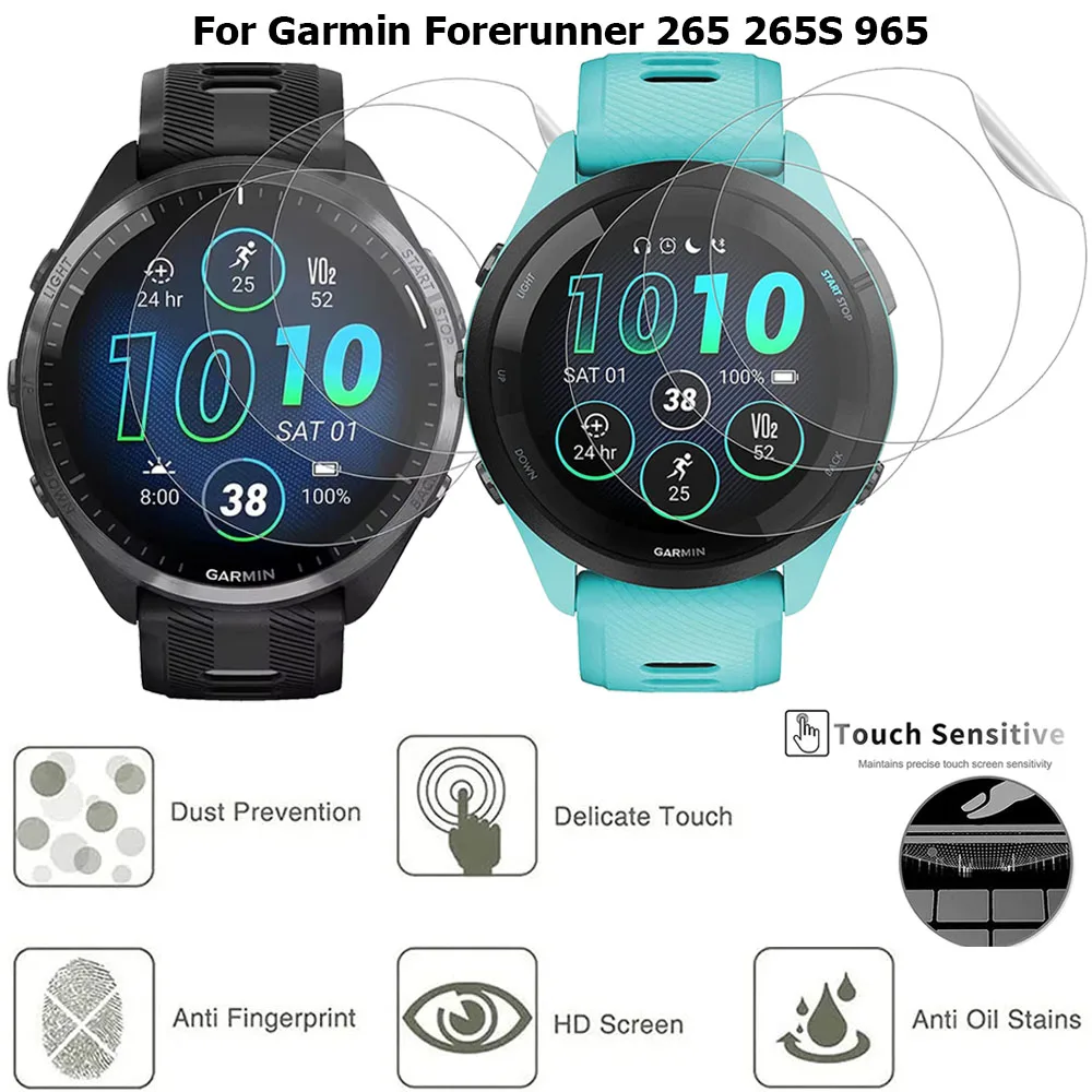 3Pcs Soft HD Hydrogel Protective Film For Garmin Forerunner 265 265S 965 Smartwatch Clear Screen Protector Film Accessories