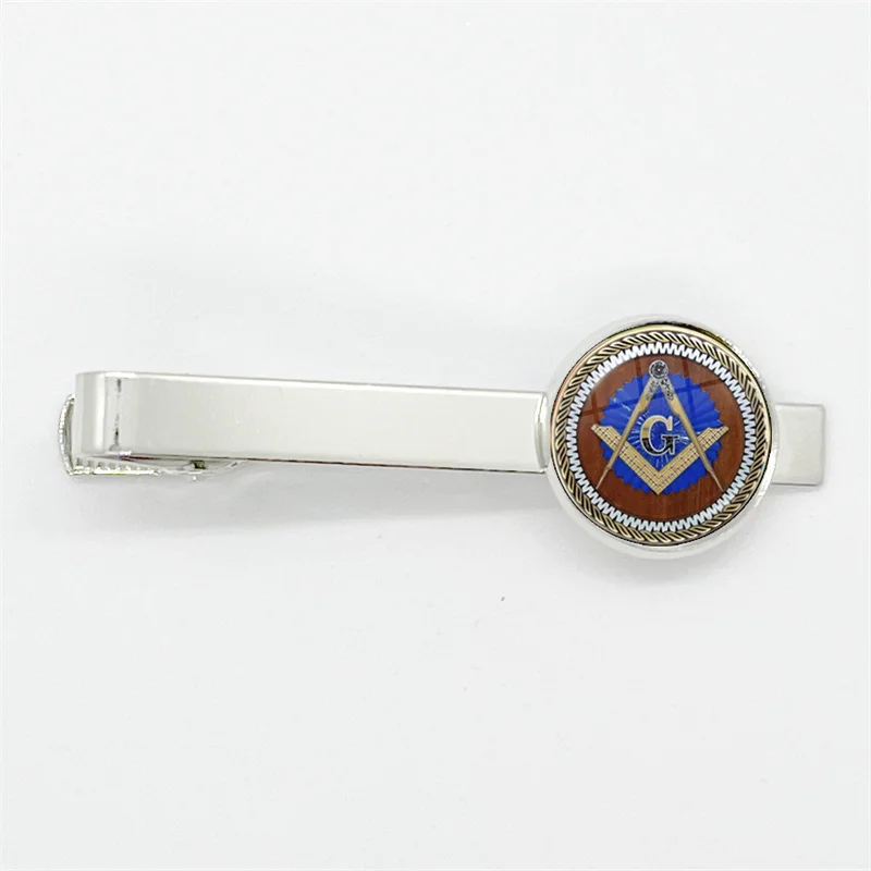 Free Mason massonic sospiro Glass Gem Tie Clips rame metallo semplice cravatta Tie Pins Suit Pins Button Gift