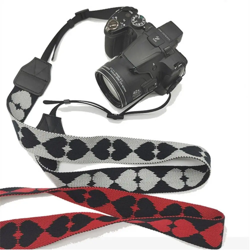 Camera Neck Shoulder Strap Colorful Love Heart Style Durable Nylon Adjustable SLR DSLR Camera Belt