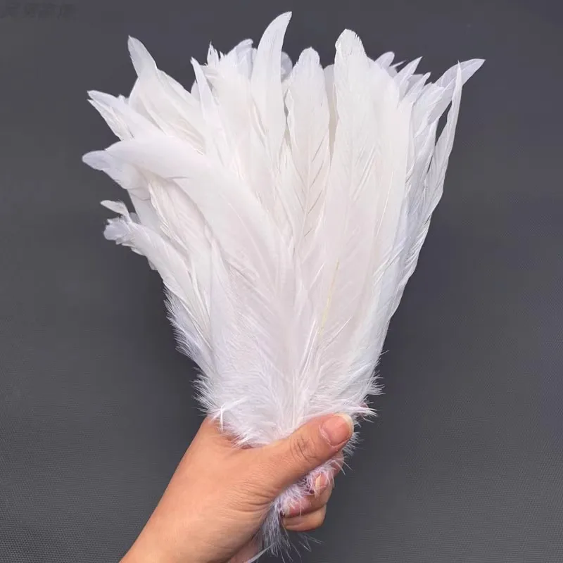 

50 шт./лот, 10-12 дюймов, 25-30 см, белые перья с хвостом петуха для поделок.украшение, карнавальный костюм Showgirl,