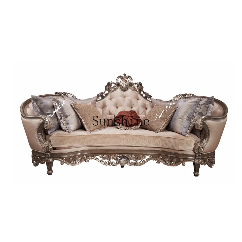 European fabric sofa combination 123 living room size apartment neoclassical FT