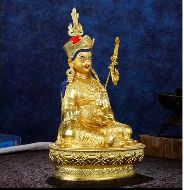 Imagem -02 - Estátua de Buda Indiano Dourado Segurança Buda Padmasambhava Estátua de Buda Qualidade Superior Alta Qualidade