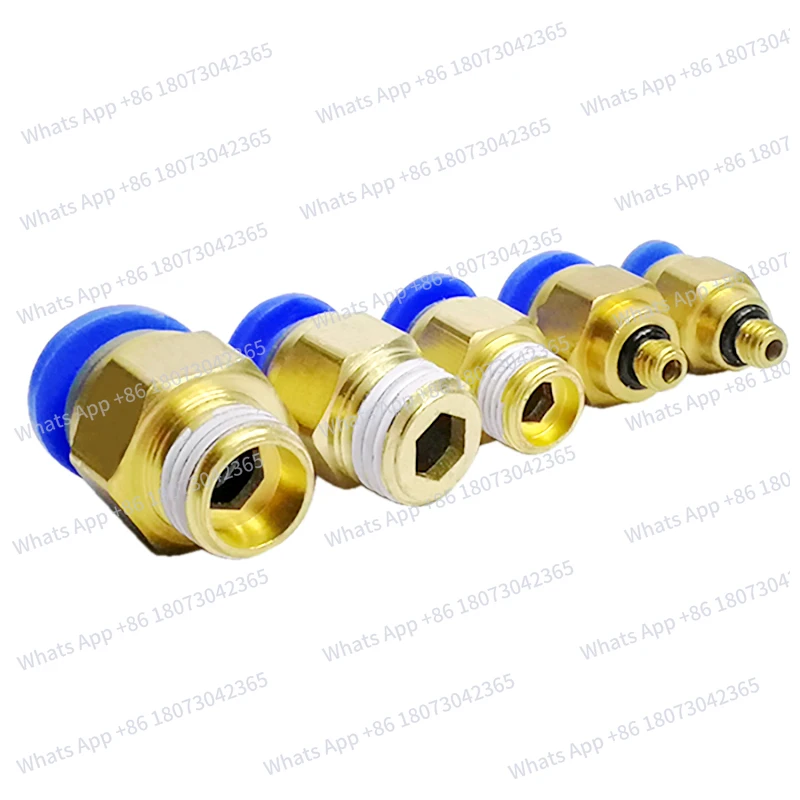 

1 шт. быстроразъемные фитинги для пневматических шлангов серии PC, резьба BSPT 1/8, 1/4, 3/8, 1/2, прямые, с наружной резьбой, однокасательные соединители