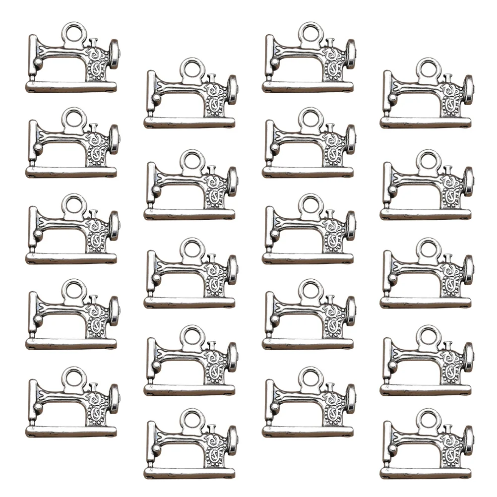 

20 Pcs Alloy Pendant Charm Durable Silver Sewing Machine Pattern DIY Jewelry Making Charms Pendant Set